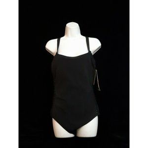 Profile by Gottex Women's Size 14D Plus Size One-Piece Black Swimsuit NWT